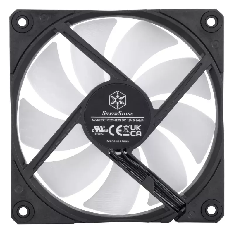 SilverStone Shark Force SST-SF120B-ARGB ventilador de caja de 120 mm, ARGB, negro