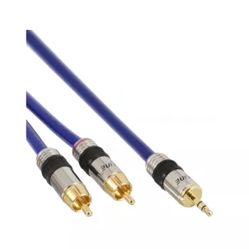 Cable de audio InLine Premium 2x conector RCA / jack de 3,5 mm bañado en oro 2 m