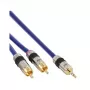 Cable de audio InLine Premium 2x conector RCA / jack de 3,5 mm bañado en oro 2 m