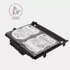 Soporte Axagon RHD-435 para 4x 2,5 pulgadas o 2x 2,5 pulgadas HDD/SSD y 1x 3,5 pulgadas HDD en bahía de 5,25 pulgadas, Metal