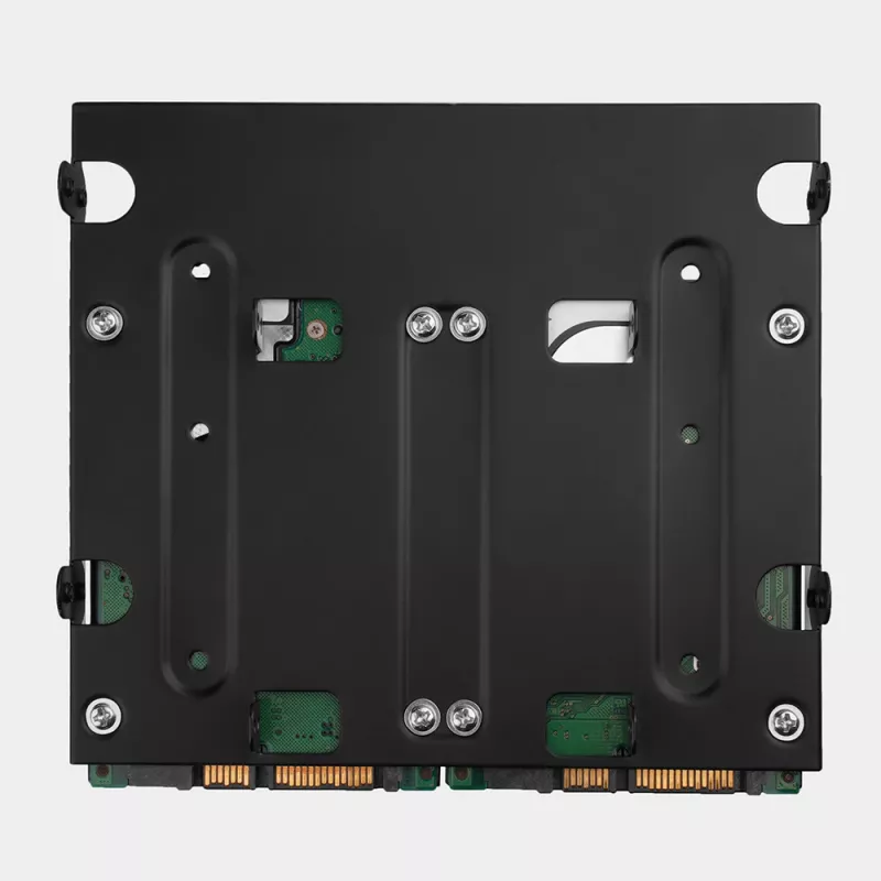 Soporte Axagon RHD-435 para 4x 2,5 pulgadas o 2x 2,5 pulgadas HDD/SSD y 1x 3,5 pulgadas HDD en bahía de 5,25 pulgadas, Metal