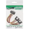 Cable de alimentación SATA en Y InLine conector hembra / 2x conector macho con bloqueo de seguridad, 0,15m