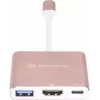 Adaptador de vídeo USB-C a HDMI SILVERSTONE EP08 (USB‑C 3.1, HDMI) rosa