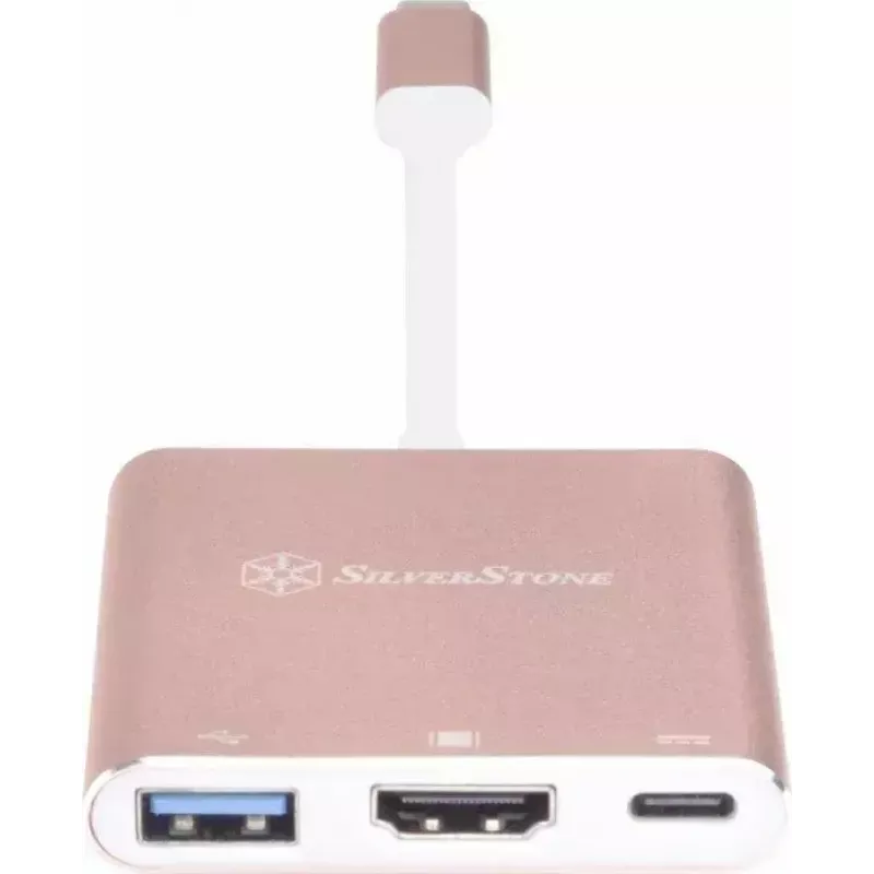 Adaptador de vídeo USB-C a HDMI SILVERSTONE EP08 (USB‑C 3.1, HDMI) rosa