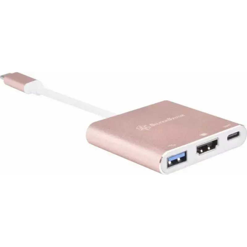 Adaptador de vídeo USB-C a HDMI SILVERSTONE EP08 (USB‑C 3.1, HDMI) rosa