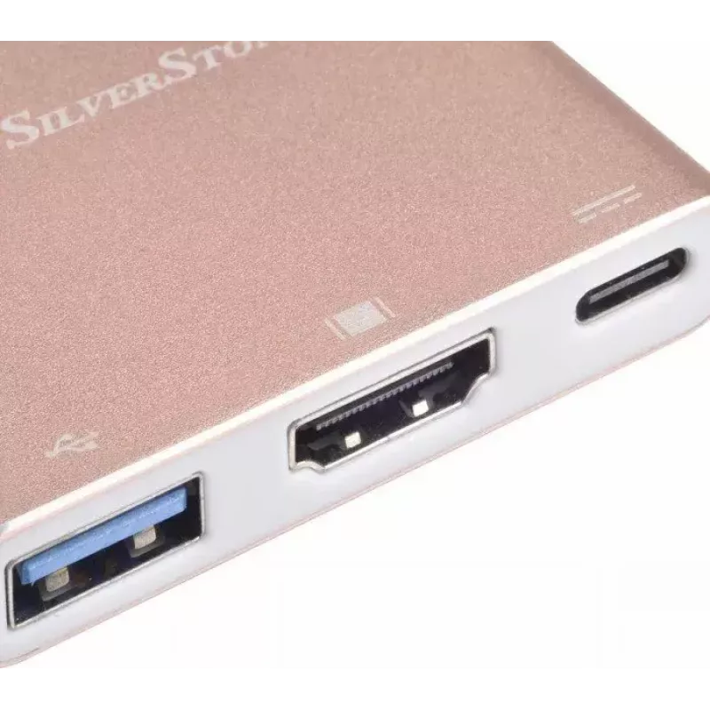 Adaptador de vídeo USB-C a HDMI SILVERSTONE EP08 (USB‑C 3.1, HDMI) rosa