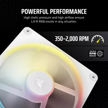 Kit de inicio de ventiladores CORSAIR Icue Link Lx140-r RGB 140mm PWM Reverse - blanco