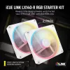 Kit de inicio de ventiladores CORSAIR Icue Link Lx140-r RGB 140mm PWM Reverse - blanco