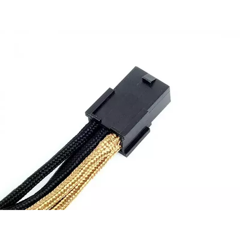Cable alargador SilverStone PP07-IDE6BG de PCIe de 6 pines a PCIe de 6 pines, 250 mm, negro/oro