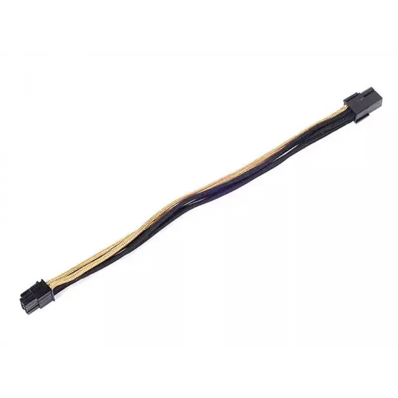 Cable alargador SilverStone PP07-IDE6BG de PCIe de 6 pines a PCIe de 6 pines, 250 mm, negro/oro