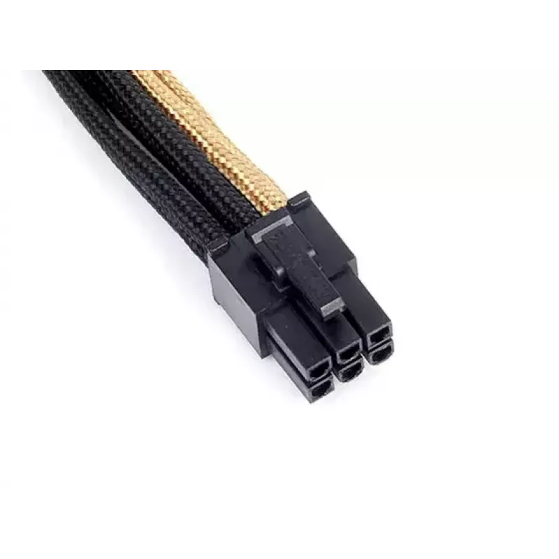 Cable alargador SilverStone PP07-IDE6BG de PCIe de 6 pines a PCIe de 6 pines, 250 mm, negro/oro