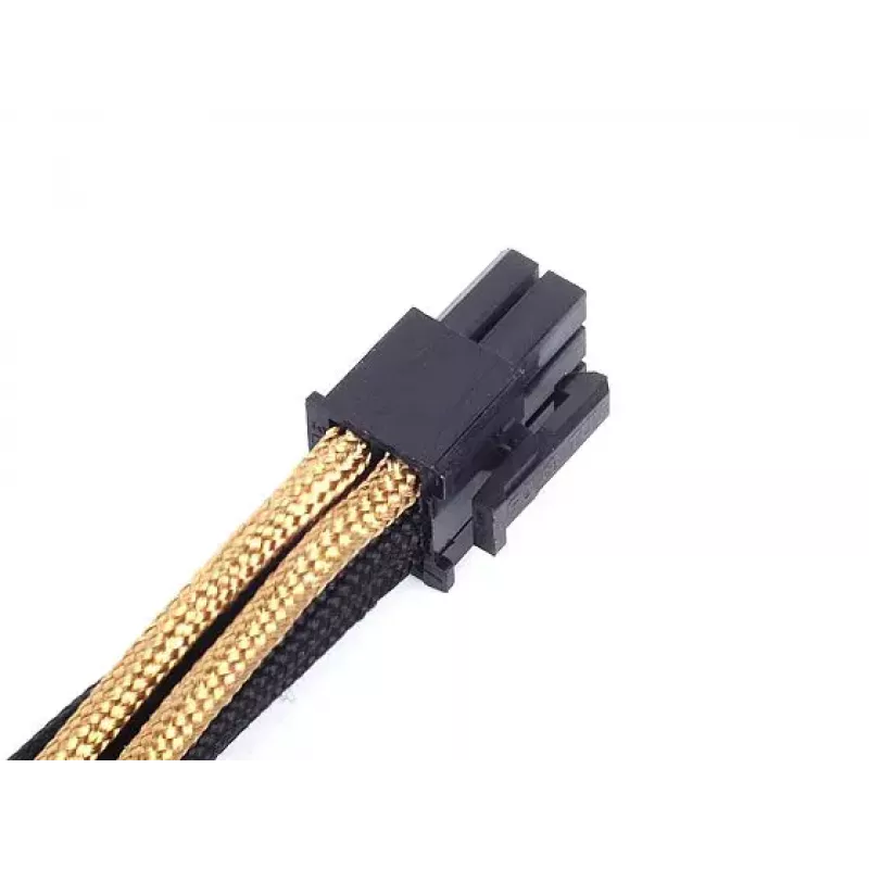 Cable alargador SilverStone PP07-IDE6BG de PCIe de 6 pines a PCIe de 6 pines, 250 mm, negro/oro