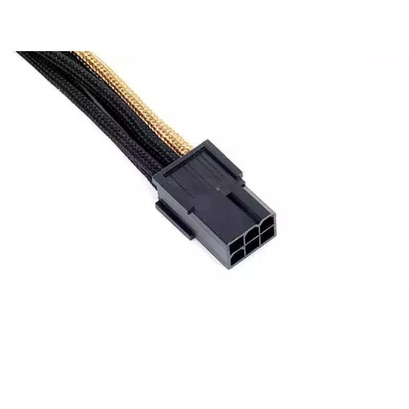 Cable alargador SilverStone PP07-IDE6BG de PCIe de 6 pines a PCIe de 6 pines, 250 mm, negro/oro