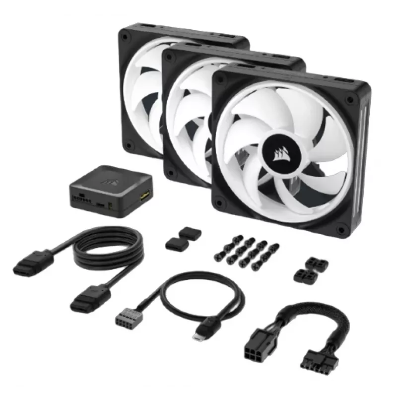CORSAIR Qx RGB Series Icue Link Qx120 RGB 120 mm ventilador RGB magnético con cúpula Starter-Kit