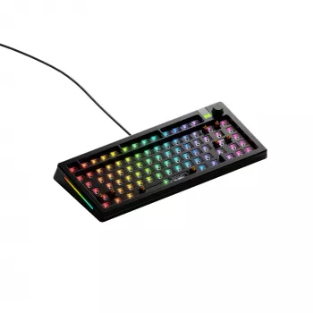 Teclado mecánico GLORIOUS GMMK 3 PRO 75% Barebones con cable USB, RGB, negro, cable de 2 m