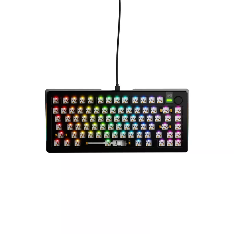 Glorious GMMK 3 Pro 75% teclado gaming barebone GLO-KB-GMMK3-PRO-75-BB-W-BLK-US, con cable, distribución ANSI US, negro