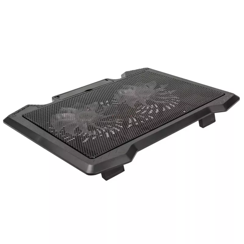 Base refrigeradora para portátil Kolink KL-N200 para portátiles de hasta 39,6 cm (15,6 inch), 2 ventiladores de 140 mm, alimentación USB, negra
