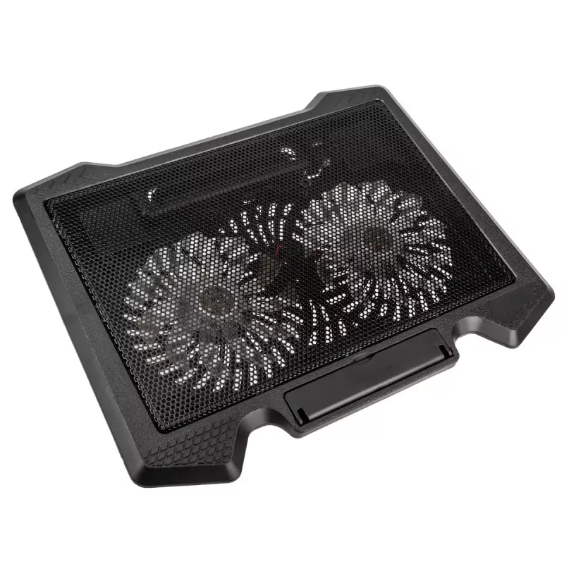 Base refrigeradora para portátil Kolink KL-N200 para portátiles de hasta 39,6 cm (15,6 inch), 2 ventiladores de 140 mm, alimentación USB, negra