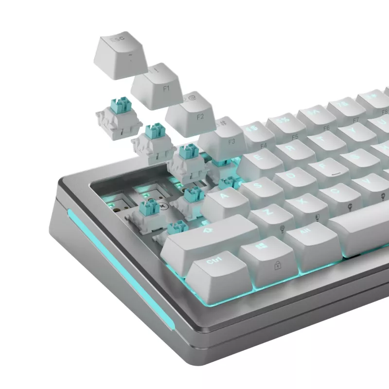 Interruptores de teclado GLORIOUS Lynx HE — set de 36 piezas de policarbonato, cian, translúcido, compatible con GMMK 3 HE