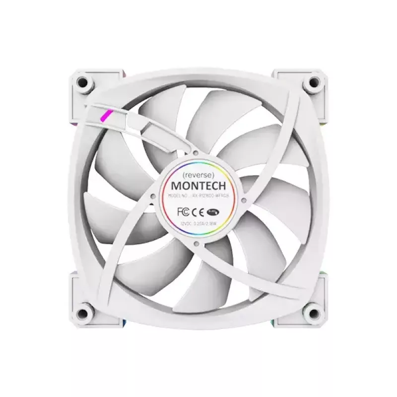 Ventilador Montech RX120 PWM 12 cm 800-1600 RPM 27 dB blanco