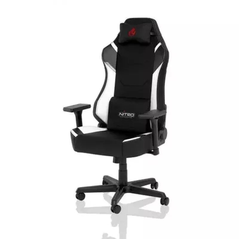 Nitro Concepts X1000 NC-X1000-BW silla gaming, asiento tapizado, negra/blanca (Radiant White)