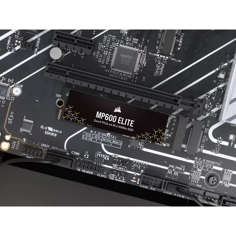 SSD Corsair MP600 Elite CSSD-F1000GBMP600ENH, 1 TB, M.2 2280, PCIe 4.0 x4 NVMe, 3D TLC, cifrado AES de 256 bits
