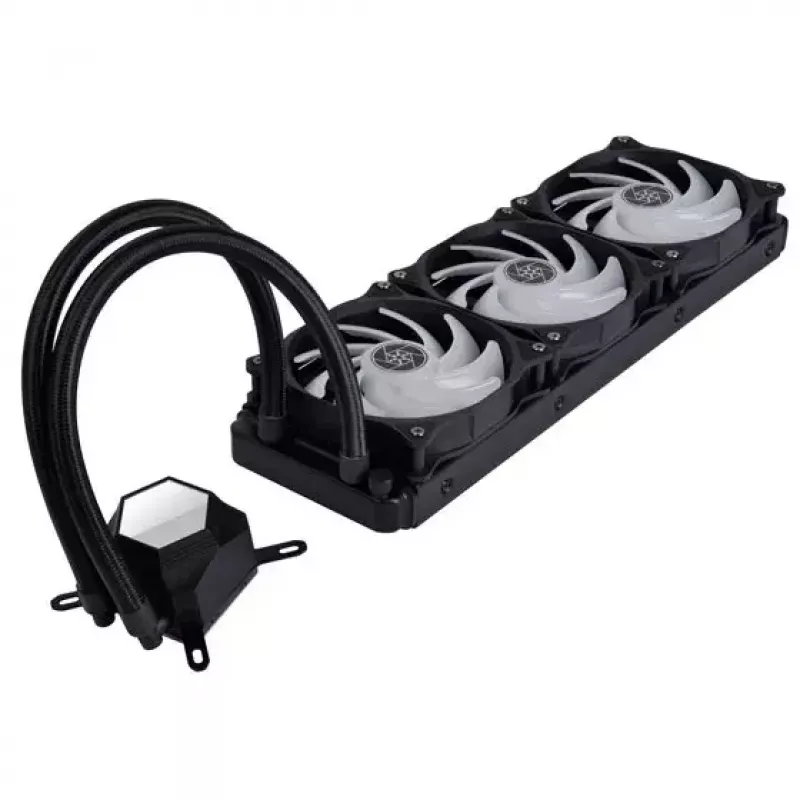 Refrigeración líquida AiO para CPU SilverStone Permafrost PF360-ARGB V2 SST-PF360-ARGB-V2 de 360 mm, ARGB, con controlador RGB incluido, negra