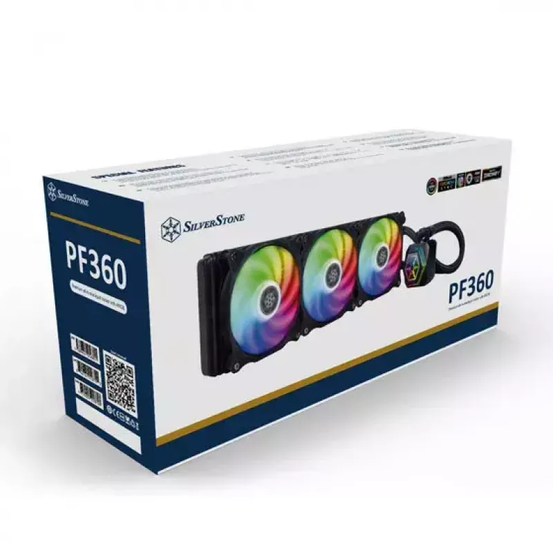 Refrigeración líquida AiO para CPU SilverStone Permafrost PF360-ARGB V2 SST-PF360-ARGB-V2 de 360 mm, ARGB, con controlador RGB incluido, negra