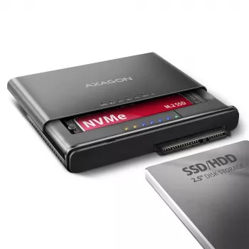 Clone Master USB-C Axagon ADSA-CC NVMe M.2 SSD y SATA HDD