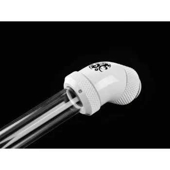 Accesorio de refrigeración líquida BitsPower BP-DWE45RML — latón níquel blanco, rosca de 1/4 de pulgada