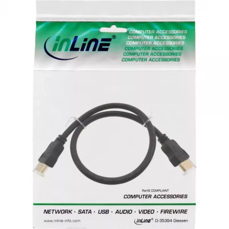 Cable InLine High Speed HDMI con Ethernet Premium 4K2K conector macho / conector macho negro 1,5 m