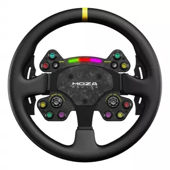 Volante Moza Racing RS V2, volante, PC, Multi, con cable e inalámbrico, negro, fibra de carbono, piel