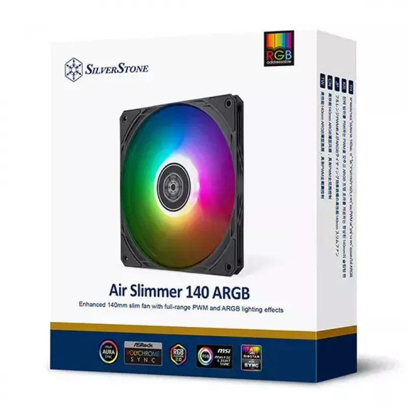 Ventilador Silverstone SST-AS140B-ARGB 14 cm 1700 RPM 33 dB negro