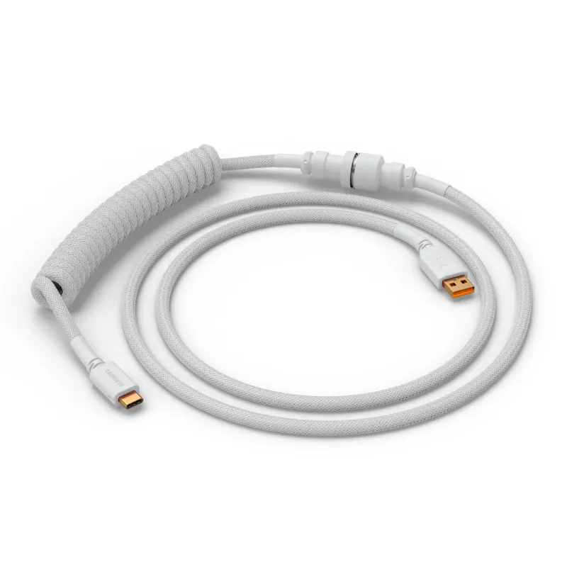 Cable USB enrollado GLORIOUS GMMK Ghost White (GLO-KB-ACC-CBL-COIL-GWHT) – Cable espiral, Ghost White
