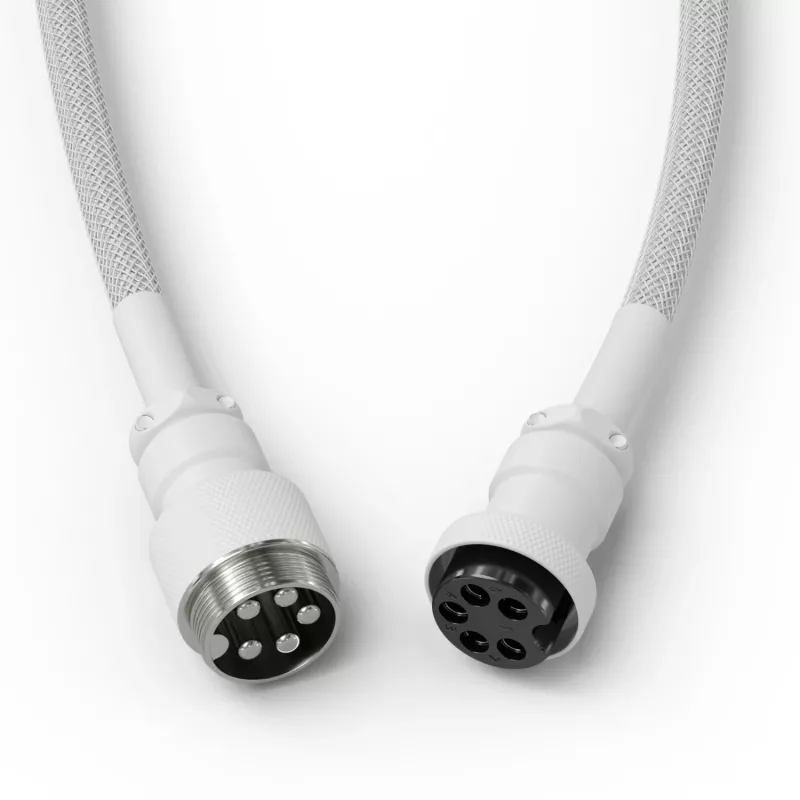 Cable USB enrollado GLORIOUS GMMK Ghost White (GLO-KB-ACC-CBL-COIL-GWHT) – Cable espiral, Ghost White