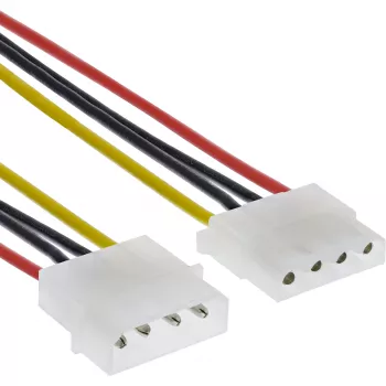 Cable prolongador para fuente de alimentación InLine 4 pines Molex conector macho / conector hembra 29650D 1 m