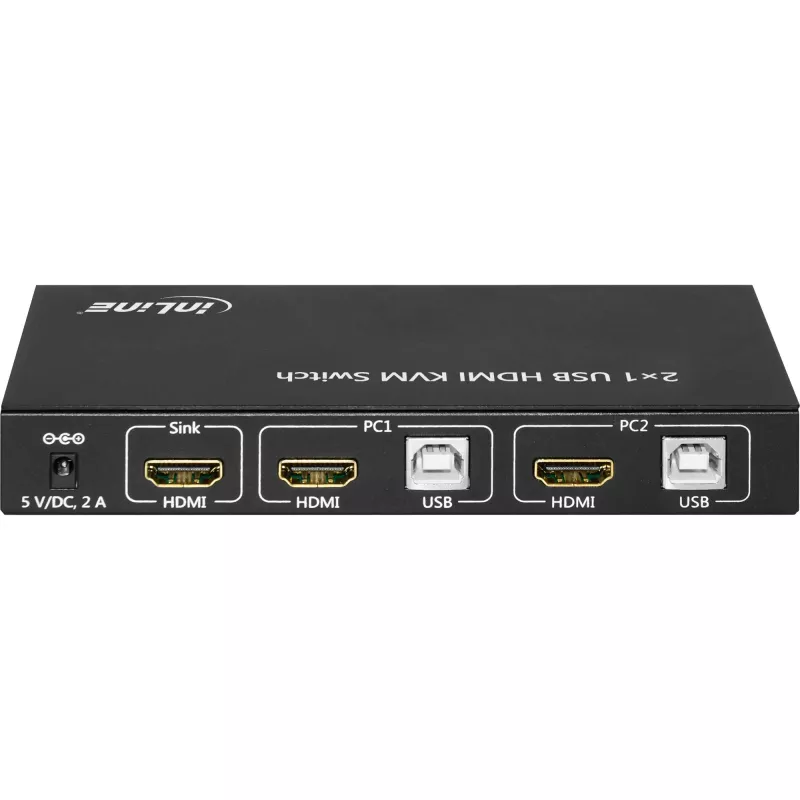 Conmutador KVM HDMI InLine 2x1, 2x1, HDMI 4K2K, hub USB 2.0, con audio