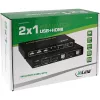 Conmutador KVM HDMI InLine 2x1, 2x1, HDMI 4K2K, hub USB 2.0, con audio