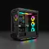 Caja de PC semitorre ATX CORSAIR – iCUE 5000T – RGB Cristal templado – Negro