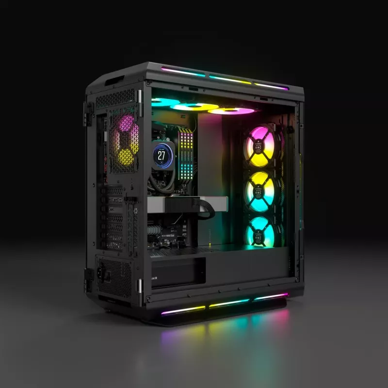 Caja de PC semitorre ATX CORSAIR – iCUE 5000T – RGB Cristal templado – Negro