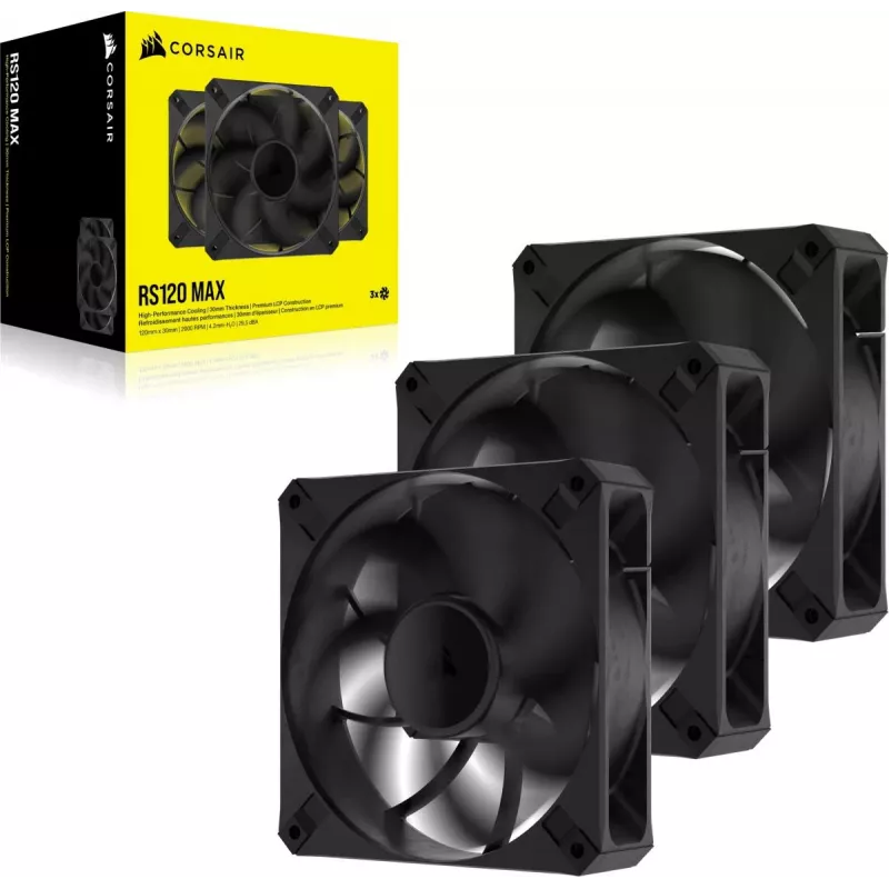 Ventilador Corsair RS120 MAX 12 cm Negro 2000 RPM 3 unidades