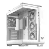 Caja de PC ASUS TUF GAMING GT502 Horizon TG ARGB Blanca — Semitorre, ATX, cristal templado, 4 bahías de 3,5 pulgadas, GPU máx. 400 mm