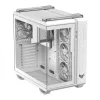 Caja de PC ASUS TUF GAMING GT502 Horizon TG ARGB Blanca — Semitorre, ATX, cristal templado, 4 bahías de 3,5 pulgadas, GPU máx. 400 mm