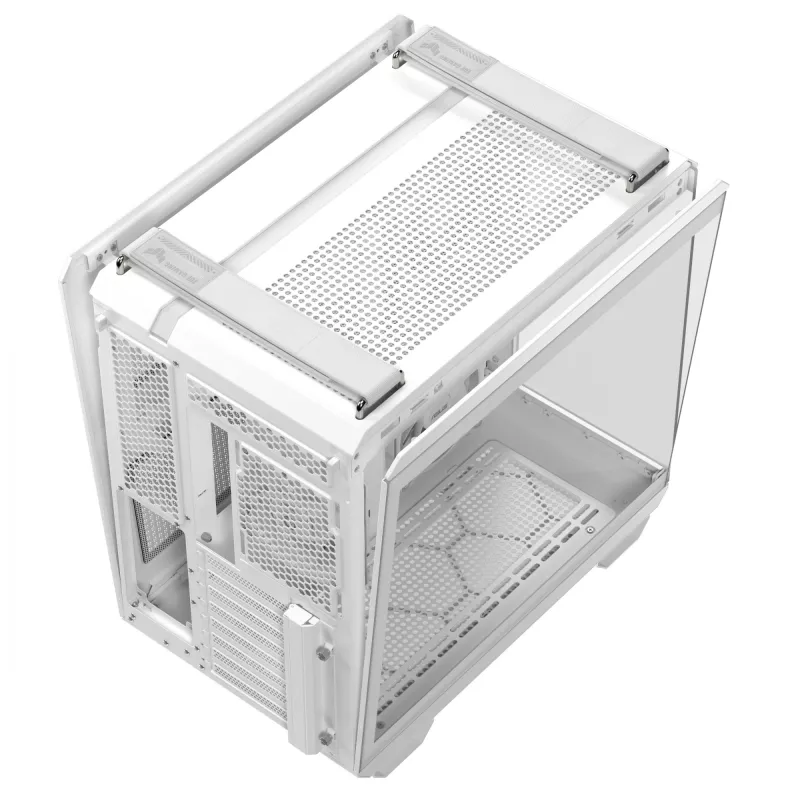 Caja de PC ASUS TUF GAMING GT502 Horizon TG ARGB Blanca — Semitorre, ATX, cristal templado, 4 bahías de 3,5 pulgadas, GPU máx. 400 mm
