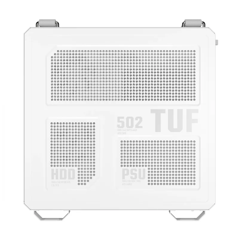Caja de PC ASUS TUF GAMING GT502 Horizon TG ARGB Blanca — Semitorre, ATX, cristal templado, 4 bahías de 3,5 pulgadas, GPU máx. 400 mm