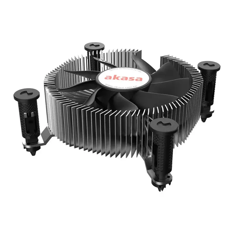 Akasa AK-CC6602HP01 disipador de CPU de perfil bajo, Intel LGA1700, 30 mm de altura, aluminio, negro