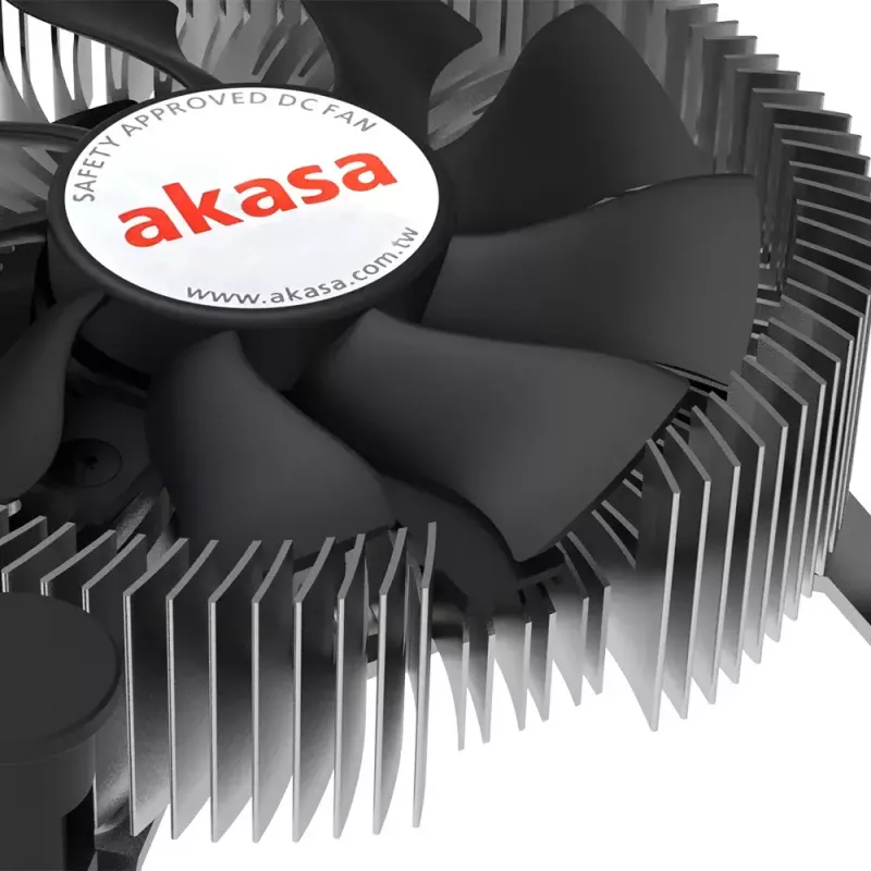 Akasa AK-CC6602HP01 disipador de CPU de perfil bajo, Intel LGA1700, 30 mm de altura, aluminio, negro