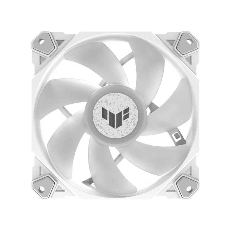 Ventilador de CPU ASUS TUF GAMING TF120 ARGB WHITE EDITION — 3 ventiladores de 120 mm, 1900 RPM, 29 dB, mando a distancia