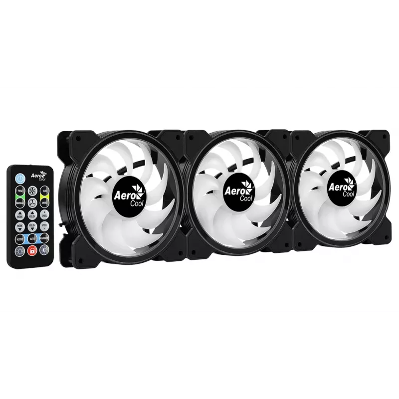 Aerocool Saturn 12F Pro ARGB ventiladores de caja, pack de 3 con controlador, 120 mm