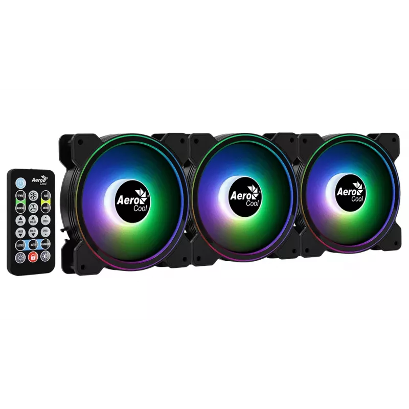 Aerocool Saturn 12F Pro ARGB ventiladores de caja, pack de 3 con controlador, 120 mm